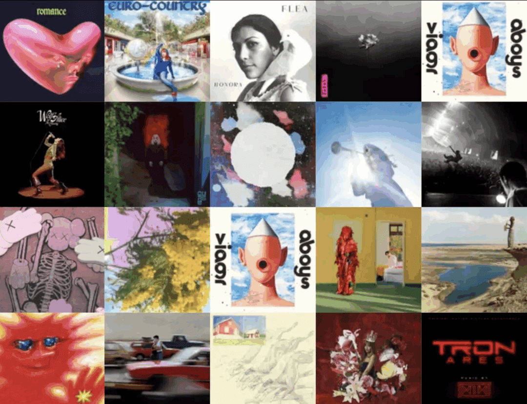 A collage of album covers